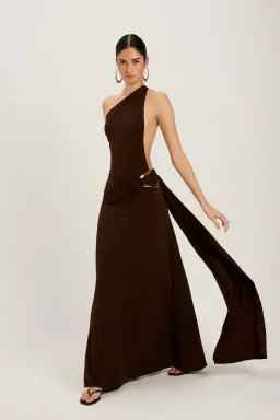 Ance Gria Gaia Maxi Gown Brown Size S / AU 8 for rent on The Volte - image 1