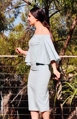Mossman Flare Off the Shoulder Dress Mint Size 6 for rent on The Volte - image 3