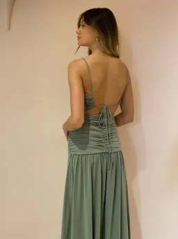 Bec and Bridge Vixen Maxi Dress in Olive Size 12  for rent on The Volte - image 3