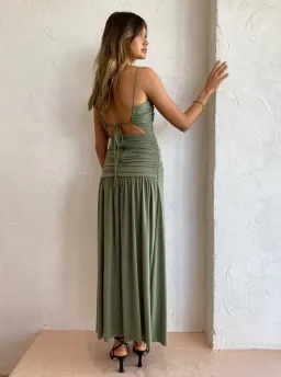 Bec and Bridge Vixen Maxi Dress in Olive Size 12  for rent on The Volte - image 9