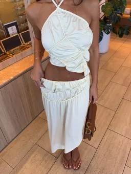 Koster Kulture Fleur Top & Skirt Set White Size XS/Au 6  for rent on The Volte - image 4