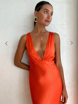 Shona Joy Milo Plunged Cross Back Midi Dress Red Size 10 for rent on The Volte - image 2