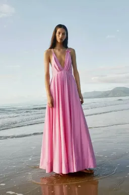 Aje Vellum Maxi Dress Cerise Pink Size 12 for rent on The Volte - image 1