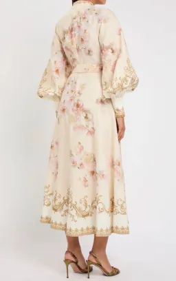 Zimmermann Hypnotic Buttoned Midi Dress White Peony Size 3 au 14 for rent on The Volte - image 3