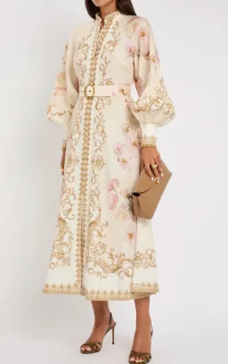 Zimmermann Hypnotic Buttoned Midi Dress White Peony Size 3 au 14 for rent on The Volte - image 4