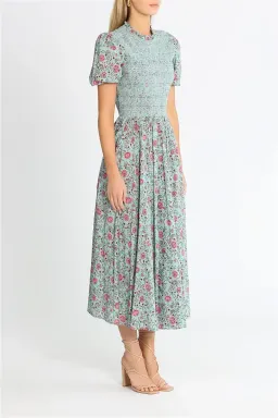 Alemais Frances Midi Dress Blue Pink Floral Size 8 for rent on The Volte - image 2
