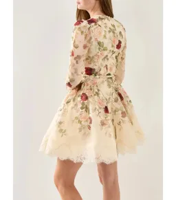 Zimmermann Hypnotic Lace Trim Mini Dress in Cream Cascade Size 0 / AU 8 for rent on The Volte - image 6