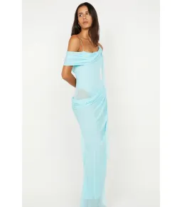 Bec & Bridge Danka Asym Dress Turquoise Size AU 12 for rent on The Volte - image 3