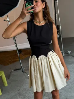 Never Fully Dressed Monika Mini Dress Cream And Black Size Uk6 for rent on The Volte - image 3