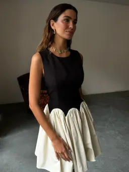 Never Fully Dressed Monika Mini Dress Cream And Black Size Uk6 for rent on The Volte - image 2