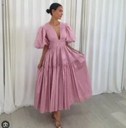 Aje Fallingwater Ruched Midi Dress Pastel Pink Size AU 10 for rent on The Volte - image 1