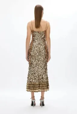 Rachel Gilbert Posie Dress Gold 3/AU12 for rent on The Volte - image 3