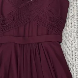 Jadore Burgundy Red Chiffon Formal Gown Size 8 for rent on The Volte - image 5