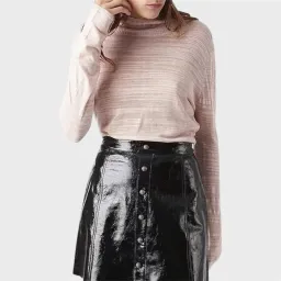Aje Pallenberg Patent Leather Mini Skirt Black Size 10 / M for rent on The Volte - image 5