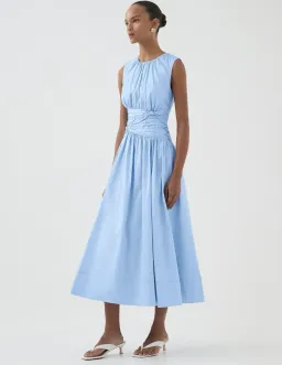Aje Agatha Knot Midi Dress Powder Blue Size AU 12 for rent on The Volte - image 4