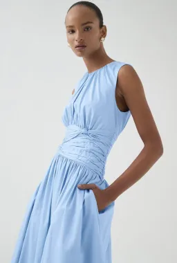 Aje Agatha Knot Midi Dress Powder Blue Size AU 12 for rent on The Volte - image 6
