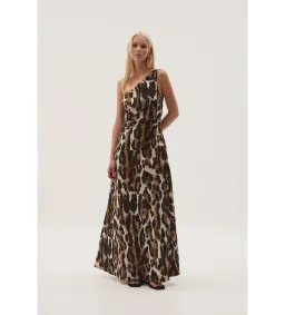 Aje Daze One Shoulder Maxi  Dress Animal Print Size 10 for rent on The Volte - image 1