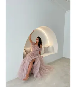 Tarik Ediz Patrice Maxi Dress Blush Size AU 12 for rent on The Volte - image 2