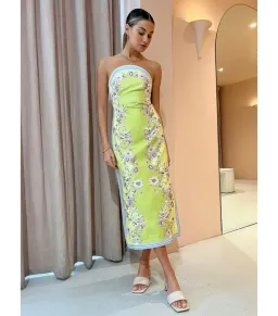 Alemais Marlow Bodice Midi Dress Print Size AU 6 for rent on The Volte - image 3