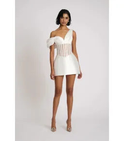 Eliya The Label Romeo Mini Dress White Size AU 10 for rent on The Volte - image 1