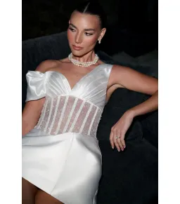 Eliya The Label Romeo Mini Dress White Size AU 10 for rent on The Volte - image 6