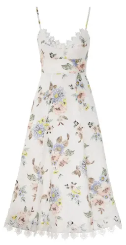 Zimmermann Appliqué Picnic Dress Blue Floral Size 0/Au 8  for rent on The Volte - image 2