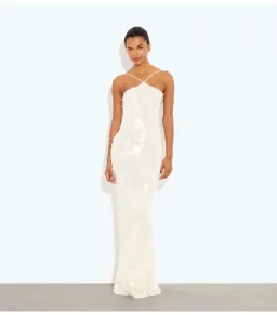 Rat & Boa Emmanuella Maxi Dress White Sequin Size M / AU 10 for rent on The Volte - image 1