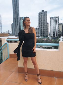 Aje Olearia Mini Dress Black Size 8 for rent on The Volte - image 5