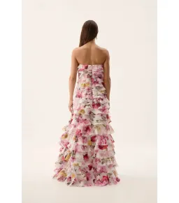 Aje Fleur Pleated Maxi Gown in Collage Floral Size AU 4 for rent on The Volte - image 3