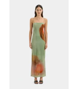 Sir the Label Calle Slip Midi Dress in Acquerello Print Size AU 10 for rent on The Volte - image 1