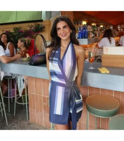 Sir the Label Dazed Wrap Halter Mini Dress Studio Print Size 2 / AU 10 for rent on The Volte - image 6