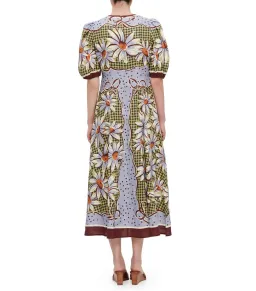 Alemais Daisy Linen Midi Dress Multi Size AU 12 for rent on The Volte - image 2
