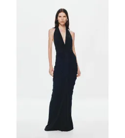 Misha The Venus Gathered Cupro Dress Black Xs /Au 6 for rent on The Volte - image 2