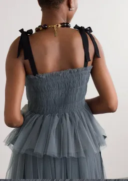 Molly Goddard Lydia Shirred Tulle Top Grey Size 8 for rent on The Volte - image 3