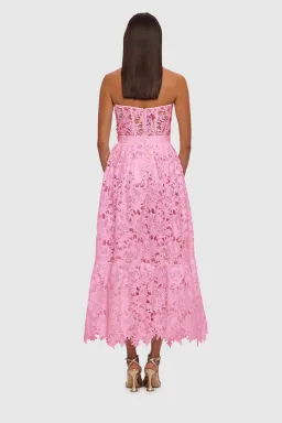 Leo Lin Emilia Bustier Dress Pink Size AU 12 for rent on The Volte - image 3