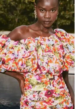 ELLIATT ELIRA PRINTED MINI DRESS IN FLORAL MULTI SIZE XL 14 for rent on The Volte - image 3