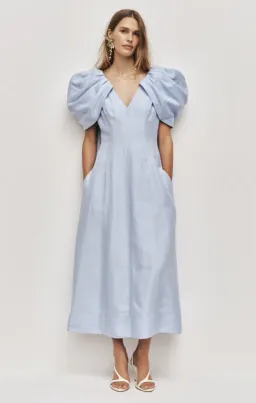 AJE Bisou Midi Dress Pale Blue Size 8 for rent on The Volte - image 1