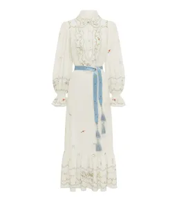 Alemais Giulia Embroidered Midi Dress Cream Size AU 8 for rent on The Volte - image 5