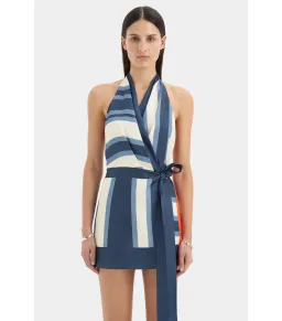 Sir The Label Dazed Wrap Halter Mini Dress Studio Print Size 1 / AU 8 for rent on The Volte - image 3
