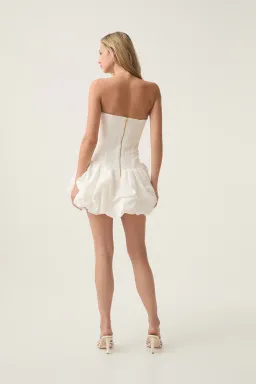 Aje Violette Bubble Hem Mini Dress Ivory Size 6 for rent on The Volte - image 2