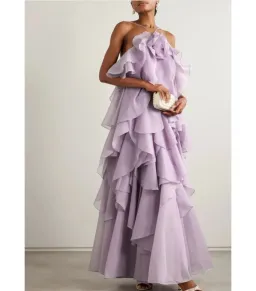 Aje Pandorea Layered Maxi Dress Purple Size AU 12 for rent on The Volte - image 1