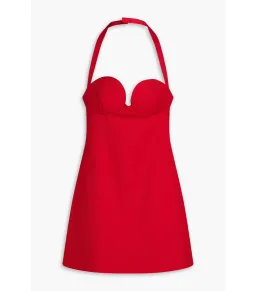 Magda Butrym Will Twill Halter Mini Dress Red Size AU 6 for rent on The Volte - image 6