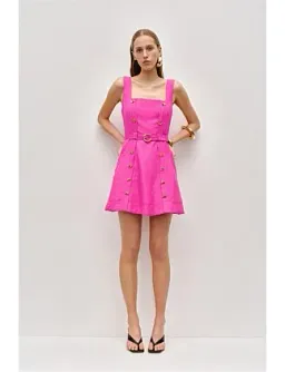 Aje Prisma Utility Mini Dress Pink Size 14 for rent on The Volte - image 2