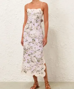 Zimmermann Acacia Scallop Midi Dress 0/AU8 for rent on The Volte - image 1