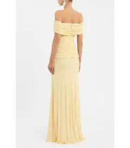 Rebecca Vallance Zaley Off The Shoulder Maxi Dress Yellow Size AU 6 for rent on The Volte - image 2