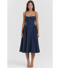 House of CB Samaria Corset Sundress French Navy Size L / AU 12  for rent on The Volte - image 1