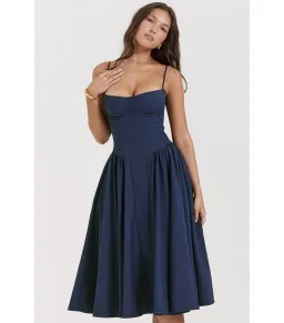 House of CB Samaria Corset Sundress French Navy Size L / AU 12  for rent on The Volte - image 2