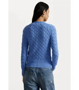 Polo Ralph Lauren Cable-knit Cotton Crewneck Cardigan Blue Size AU 8 for rent on The Volte - image 3