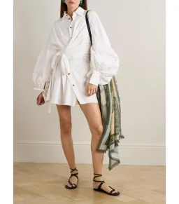 Zimmermann Rebellion Poplin Mini Dress in Ivory Size 0 / AU 8 for rent on The Volte - image 1