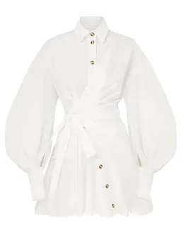 Zimmermann Rebellion Poplin Mini Dress in Ivory Size 0 / AU 8 for rent on The Volte - image 3